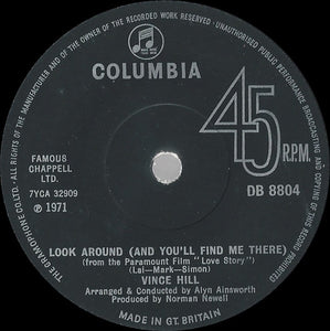 Vince Hill - Look Around (And You'll Find Me There) (7", Single, Sol)