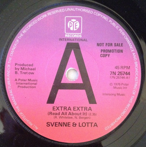 Svenne & Lotta - Extra  Extra (Read All About It ) / Rockin' Rudolph (7
