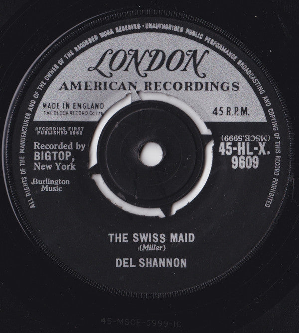 Del Shannon - The Swiss Maid (7", Single)