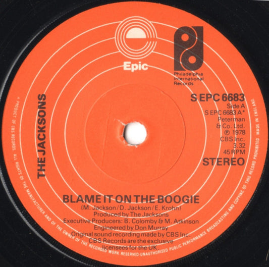 The Jacksons - Blame It On The Boogie (7", Single)