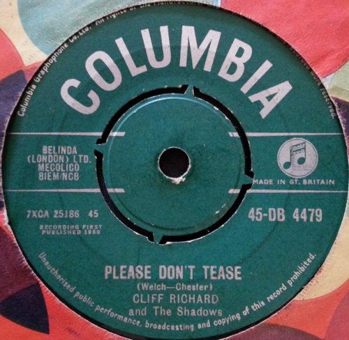 Cliff Richard And The Shadows* - Please Don't Tease (7", Single)