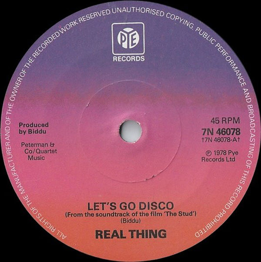 Real Thing* - Let's Go Disco (7", Single, Sol)