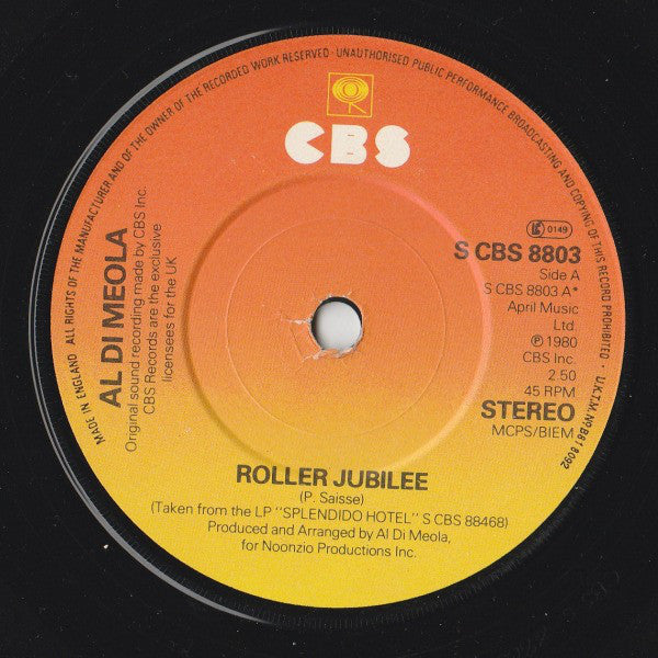 Al Di Meola - Roller Jubilee (7", Single)