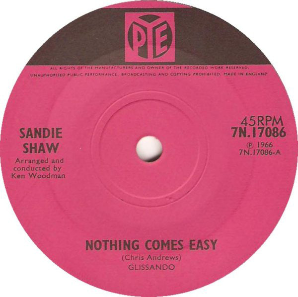 Sandie Shaw - Nothing Comes Easy (7", Single)