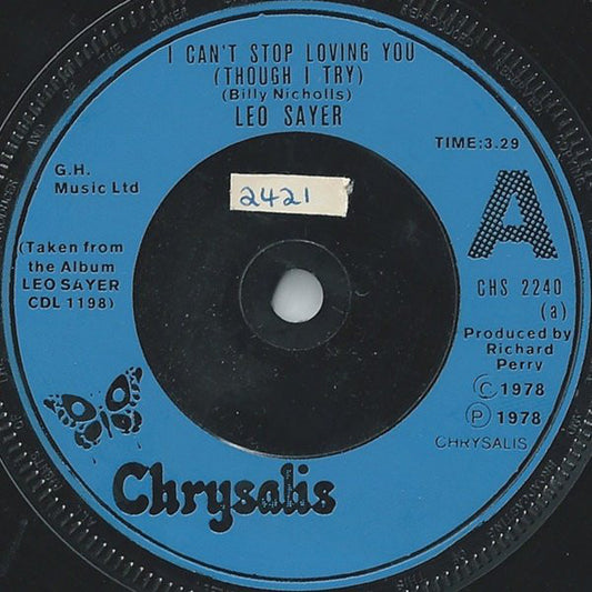 Leo Sayer - I Can't Stop Loving You (Though I Try) (7", Single, Inj)
