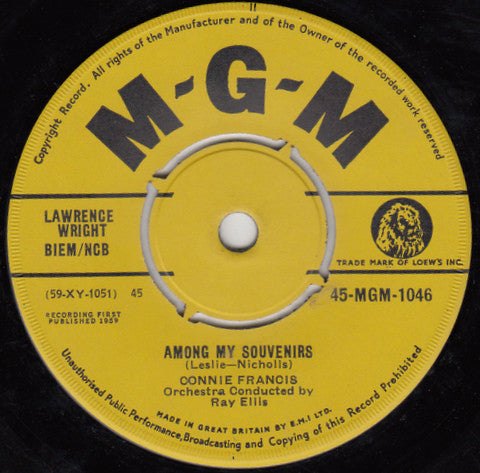 Connie Francis - Among My Souvenirs (7", Single)