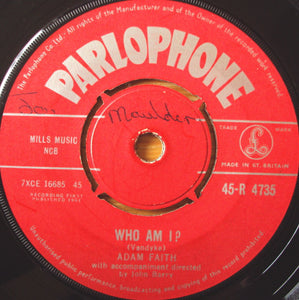 Adam Faith With John Barry & His Orchestra - Who Am I? / This Is It (7", Single)