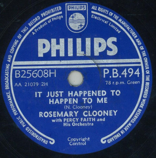 Rosemary Clooney - It Just Happened To Happen To Me / Hey There (Shellac, 10")