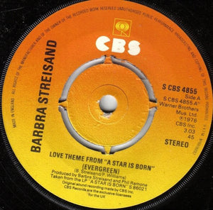 Barbra Streisand - Love Theme From "A Star Is Born" (Evergreen) (7", Single, Kno)