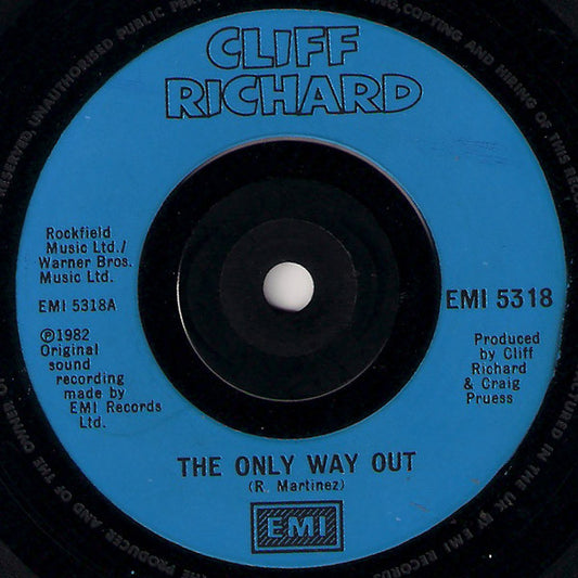 Cliff Richard - The Only Way Out (7", Blu)