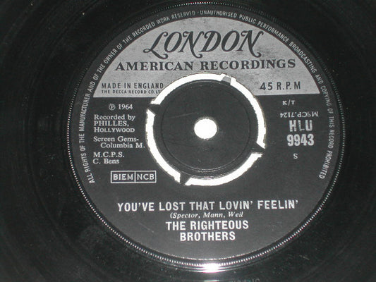 The Righteous Brothers - You've Lost That Lovin' Feelin' (7", Single, 4-P)