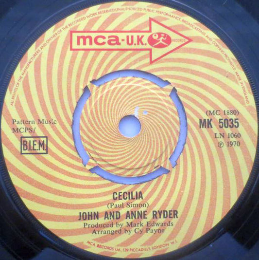 John & Anne Ryder - Cecilia (7", Single)