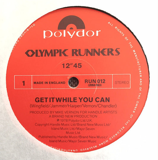 Olympic Runners - Get It While You Can (12", Single)