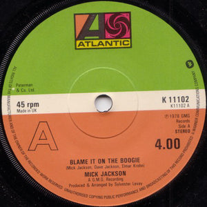 Mick Jackson - Blame It On The Boogie (7", Single)