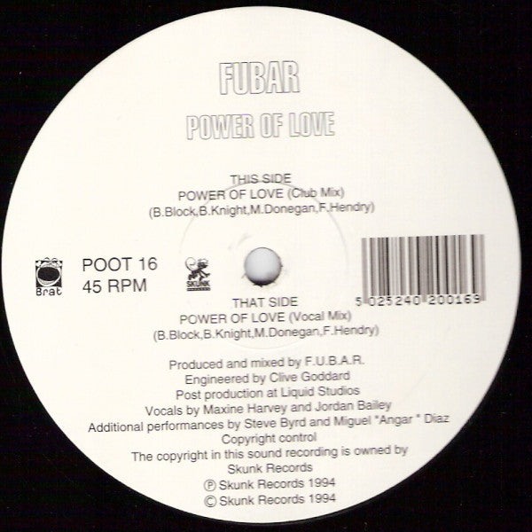 F.U.B.A.R. - Power Of Love (12")
