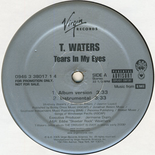T. Waters - Tears In My Eyes (12", Promo)