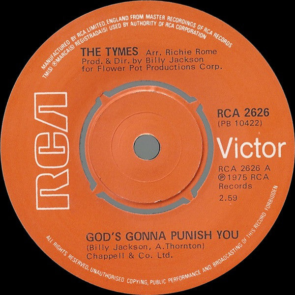 The Tymes - God's Gonna Punish You (7")