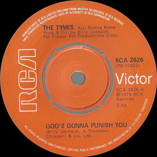 The Tymes - God's Gonna Punish You (7")