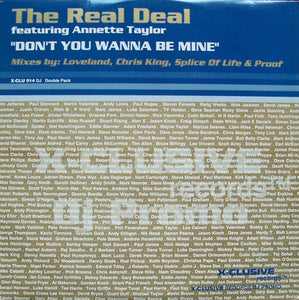 The Real Deal (2) Featuring Annette Taylor - Don't You Wanna Be Mine (2x12", Promo)