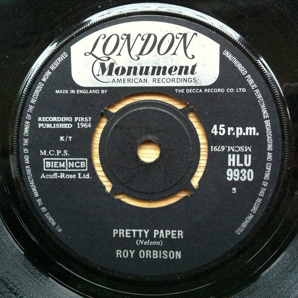 Roy Orbison - Pretty Paper /  Summersong (7")