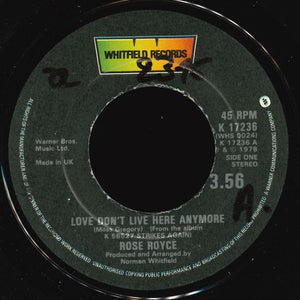 Rose Royce - Love Don't Live Here Anymore (7", Single, Kno)