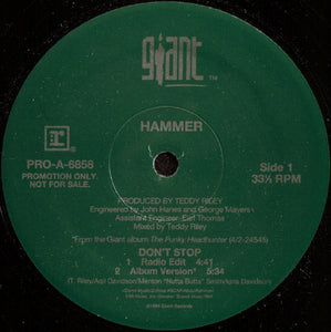 Hammer* - Don't Stop (12", Promo)