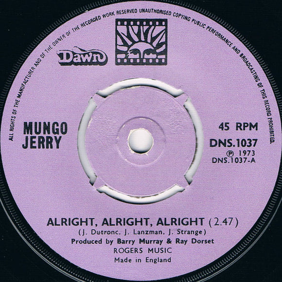 Mungo Jerry - Alright, Alright, Alright (7