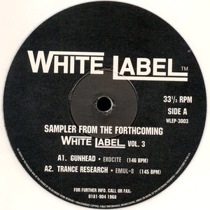 Various - Sampler From The Forthcoming White Label Vol. 3 (12", Comp, Ltd, Smplr, Whi)