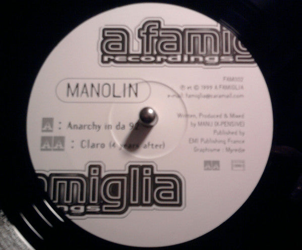 Manolin - Anarchy In Da '92 / Claro (12")