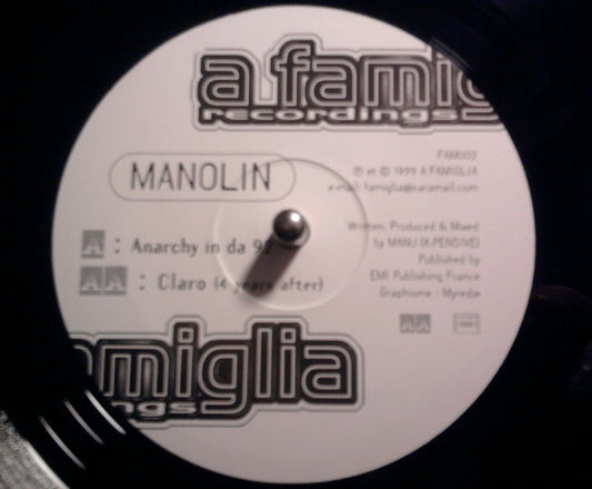 Manolin - Anarchy In Da '92 / Claro (12")