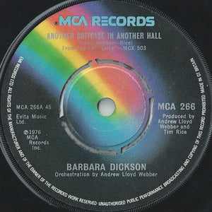 Barbara Dickson - Another Suitcase In Another Hall (7", Single, Com)