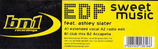 EDP Feat. Ashley Slater - Sweet Music (12")