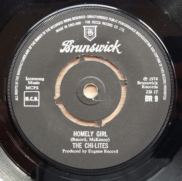 The Chi-Lites - Homely Girl (7", Single)