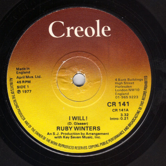 Ruby Winters - I Will! (7")