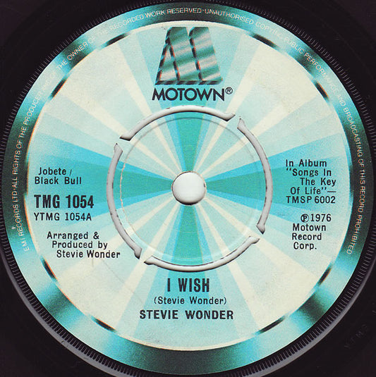 Stevie Wonder - I Wish (7", Single)