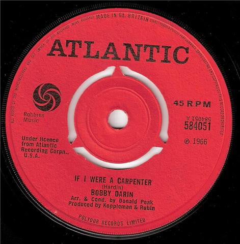 Bobby Darin - If I Were A Carpenter (7")