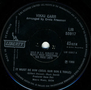 Vikki Carr - It Must Be Him (Seul Sur Son E Toile) (7", Single, Sol)