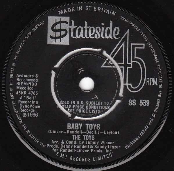 The Toys - Baby Toys / Happy Birthday Broken Heart (7", Single, Mono)