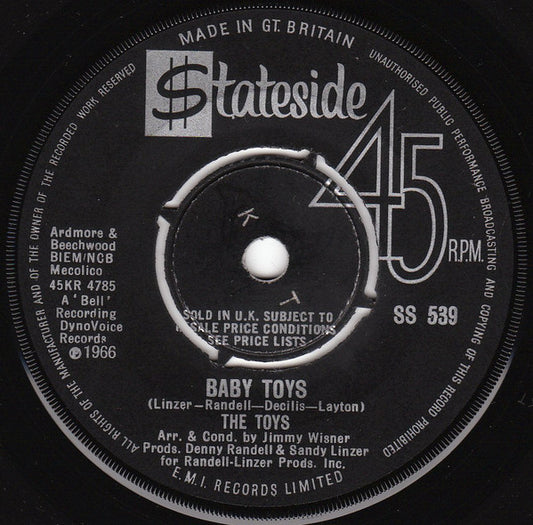 The Toys - Baby Toys / Happy Birthday Broken Heart (7", Single, Mono)