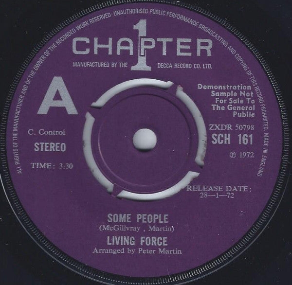 Living Force (2) - Some People (7", Promo)