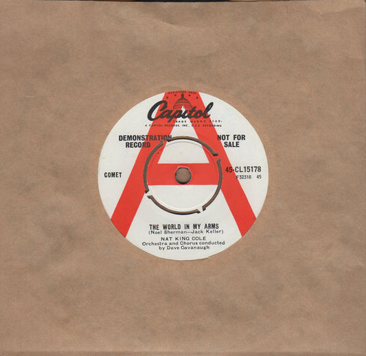 Nat King Cole - The World In My Arms (7", Single, Promo)