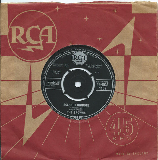 The Browns (3) - Scarlet Ribbons (For Her Hair) (7", Single)