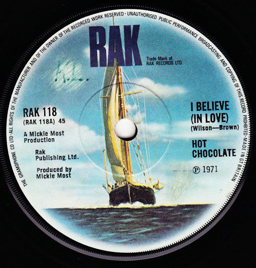 Hot Chocolate - I Believe (In Love) (7")