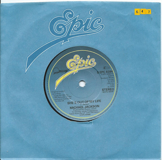 Michael Jackson - She's Out Of My Life (7", Single)