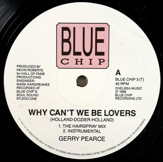 Gerry Pearce - Why Can't We Be Lovers (12", Single)