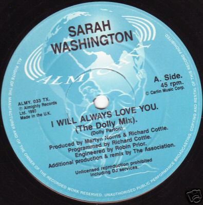 Sarah Washington - I Will Always Love You (Dolly Mix) (12