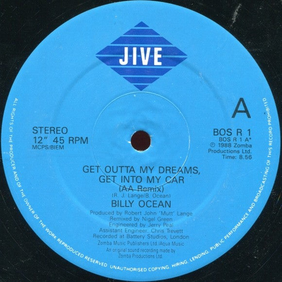 Billy Ocean - Get Outta My Dreams, Get Into My Car (12