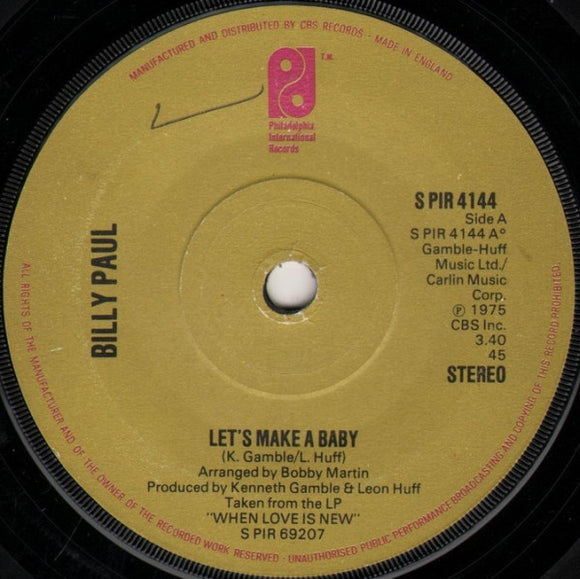 Billy Paul - Let's Make A Baby (7