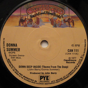 Donna Summer / John Barry - Down Deep Inside (Theme From The Deep) (7", Single, Sol)