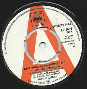 Andy Williams - Andy Williams Favourites Volume 1 (7", EP, Promo)
